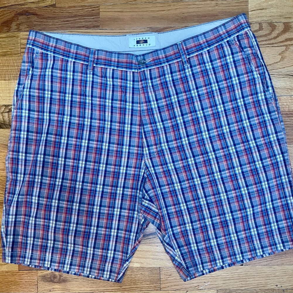 Joseph Abboud Mens Shorts Size 42 Plaid Cotton